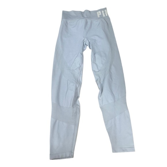 PINK Victoria's Secret Pants - PINK Active Victoria's Secret Seamless Athletic Leggings Light Gray Logo M